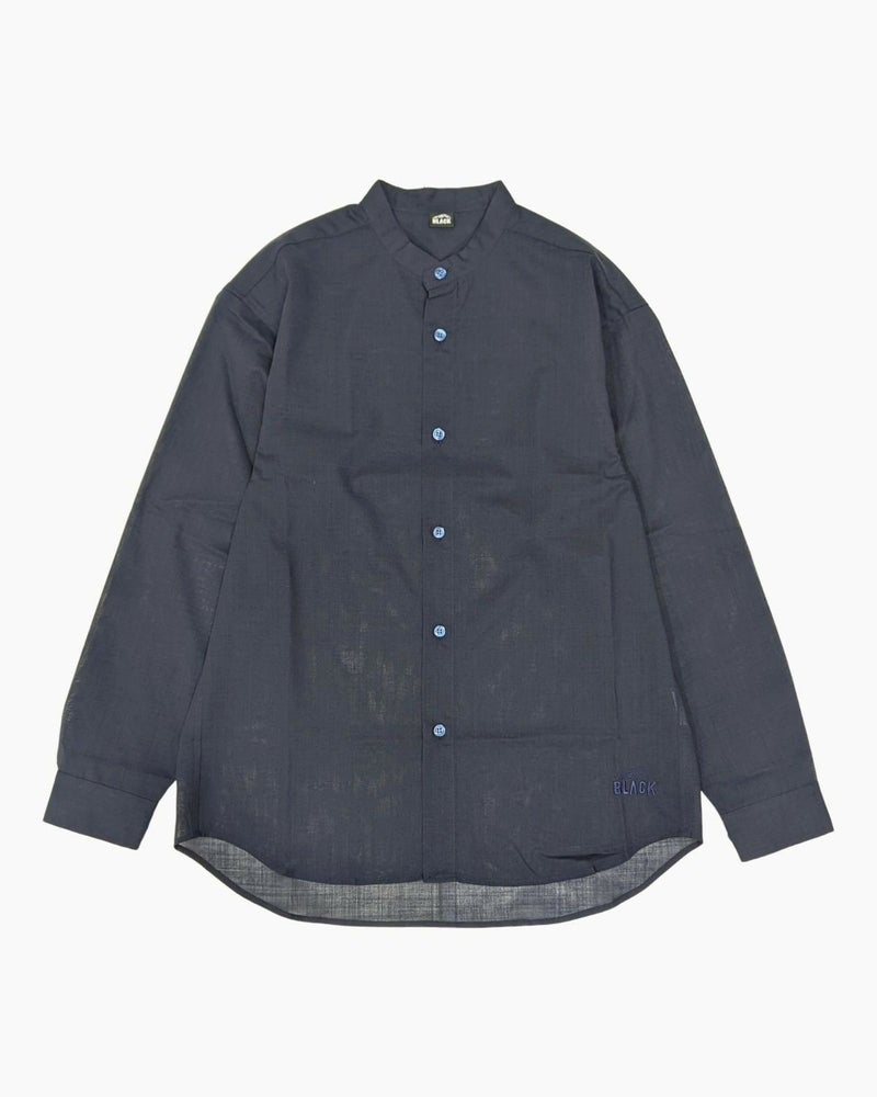 BLACK BRICK / Air Hybrid Merino Band Collar Shirt｜ブラック 