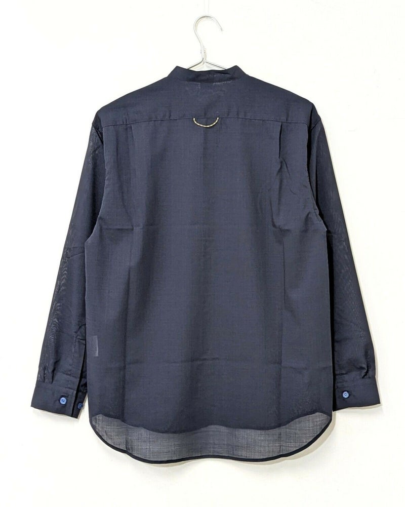 BLACK BRICK / Air Hybrid Merino Band Collar Shirt｜ブラック 