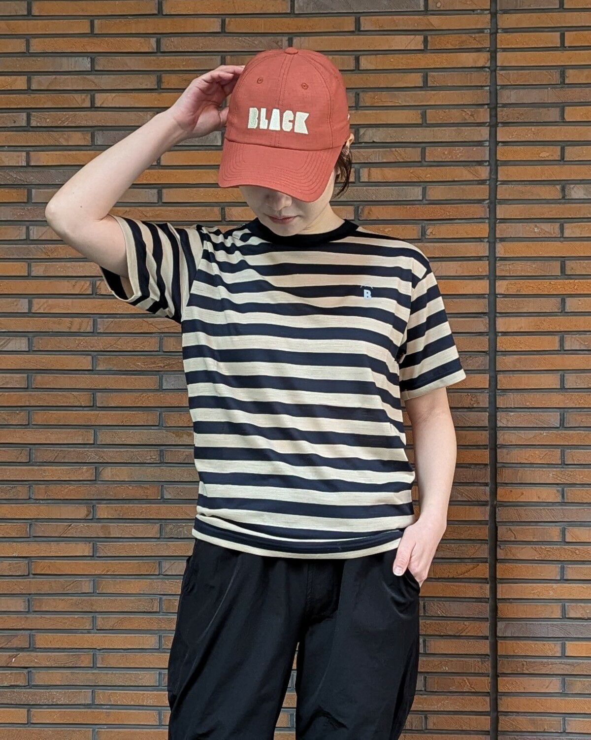 BLACK BRICK / Hybrid Merino Border Tee｜ブラックブリックの通販