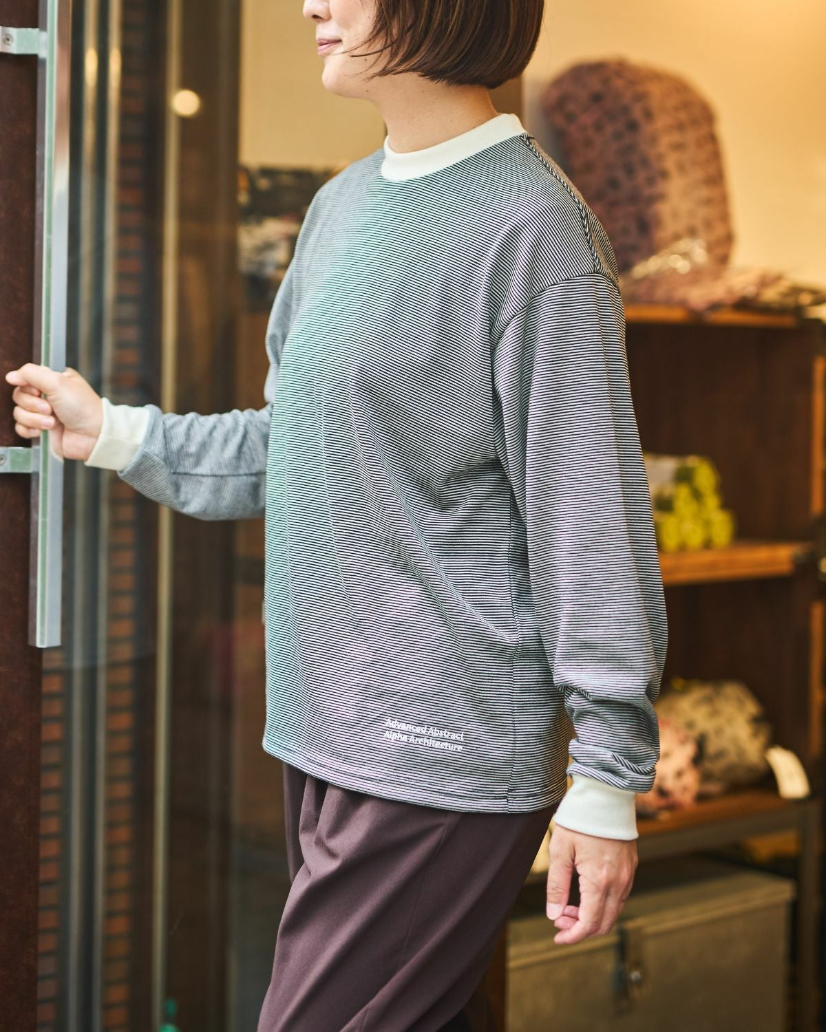 BLACK BRICK / Comfort Merino Border L/S Tee｜ブラックブリックの
