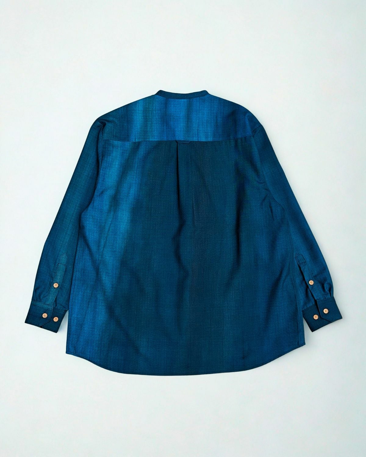XXXXXSENSE / URBAN DYEING RIP MERINO WOOL BAND COLLAR SHIRT