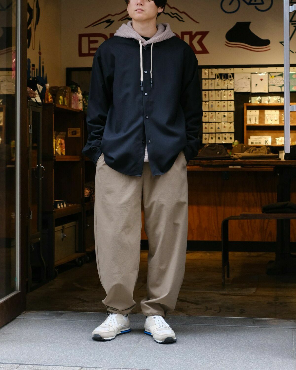 BLACK BRICK / Tech Merino Band Collar Shirt｜ブラックブリックの