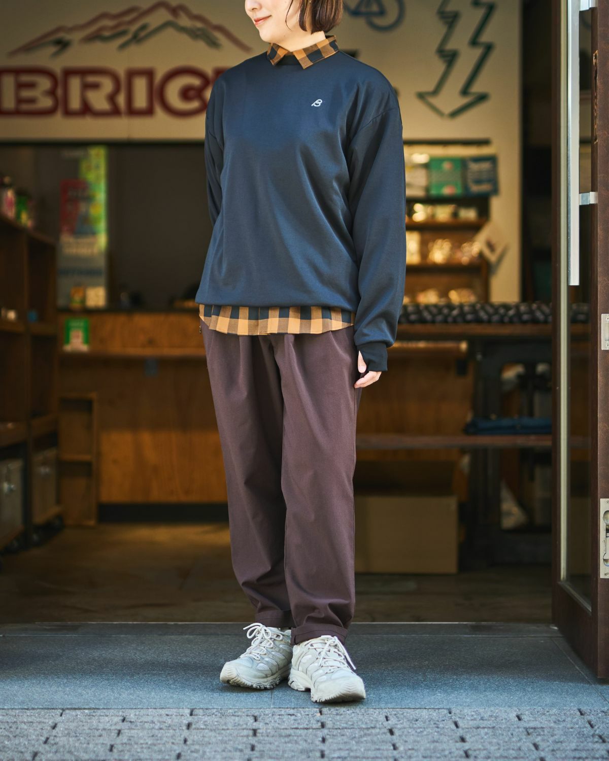 BLACK BRICK / Wide L/S Stretch Top｜ブラックブリックの通販 - BLACK
