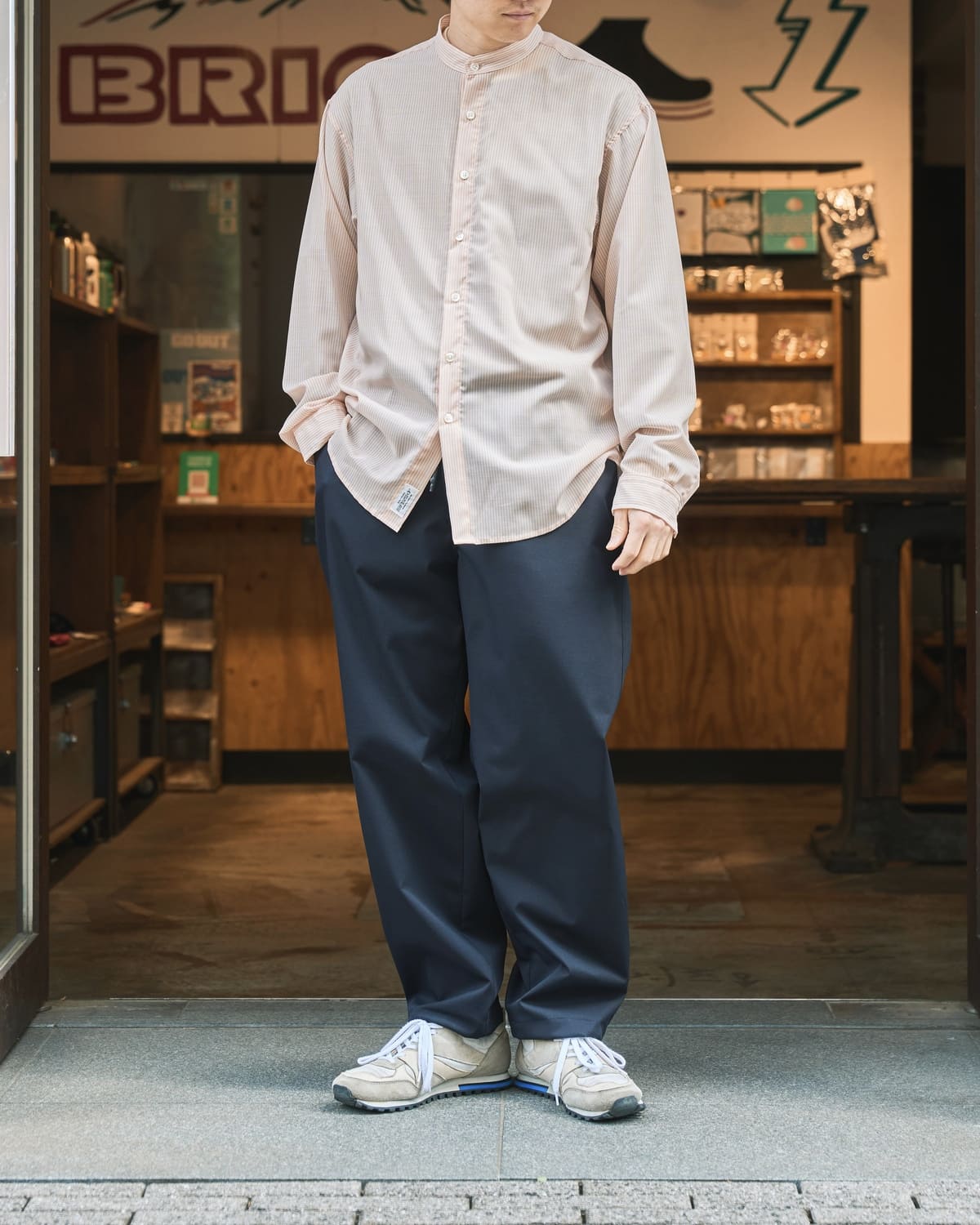 ラ*ニ様 ブラックブリックBLACK BRICK Air Hybrid Meri ANCBRACE / Air Hybrid Merino Band Collar Shirt｜アンクブレイスの